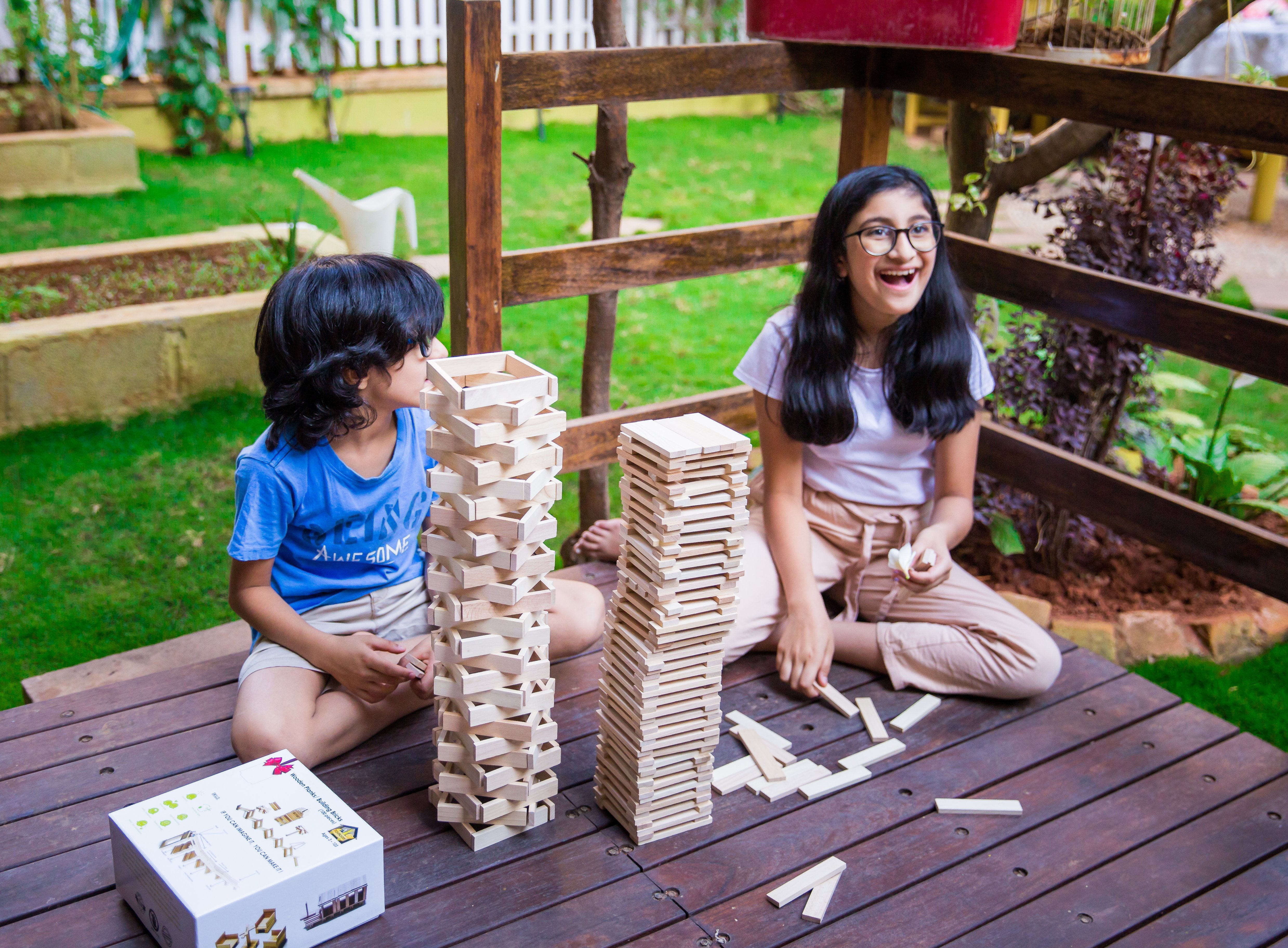 Children's wooden building sale bricks